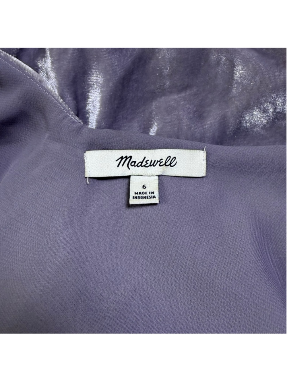 Madewell Velvet Button-Down Cami Thistle Lavender Women’s Size 6 - Picture 7 of 11